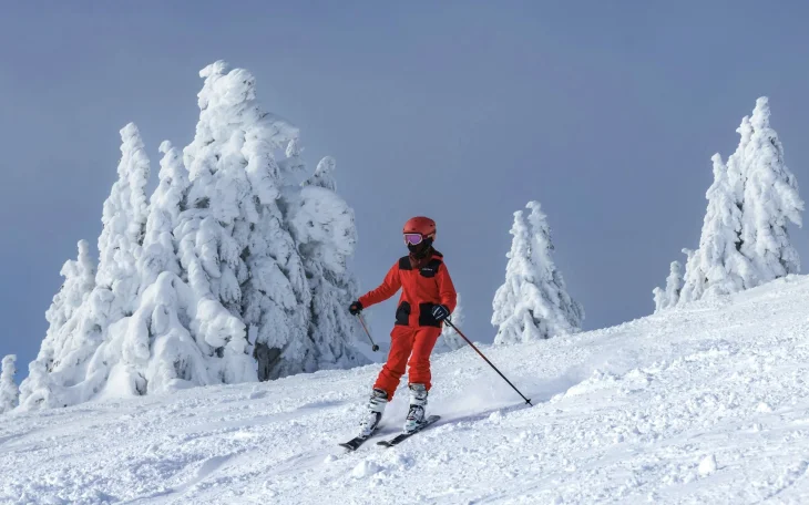 Lyžař na sjezdovce