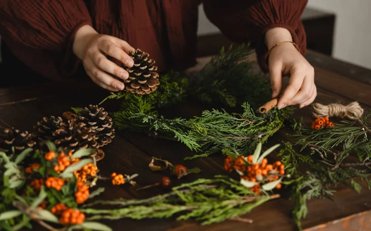 Vánoční dekorace z přírodnin