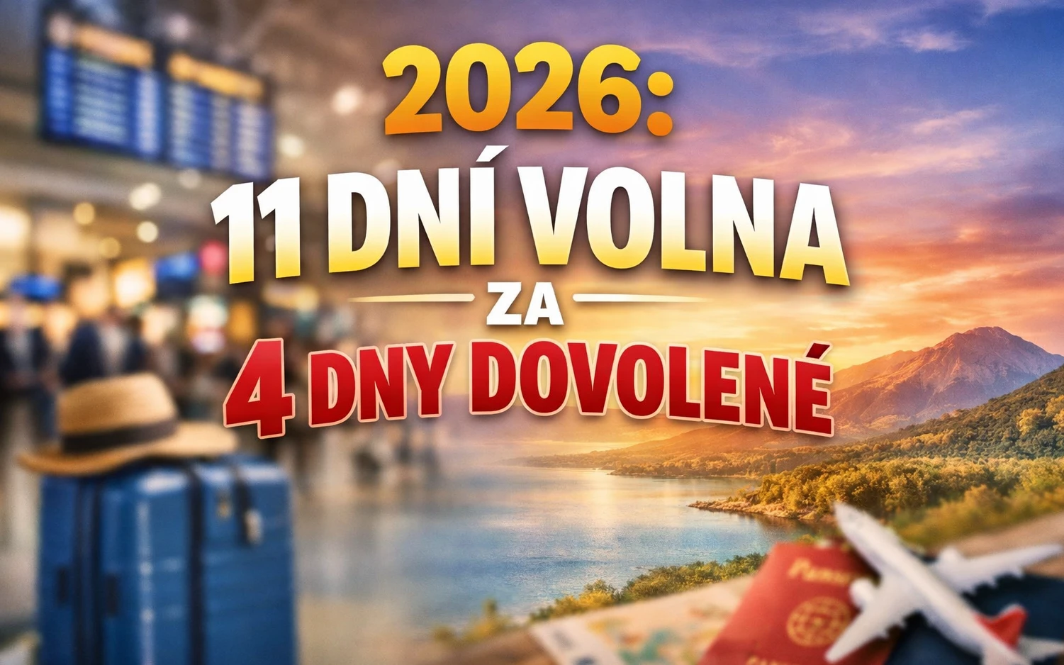 Cestovatelský kalendář 2026: Jak získat až 11 dní volna za 4 dny dovolené?