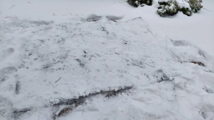 Čištění koberce ve sněhu