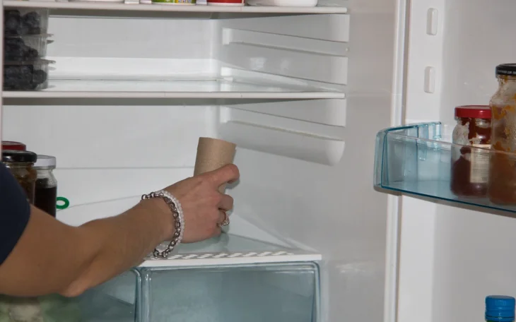 Lednice, rulička od toaletního papíru