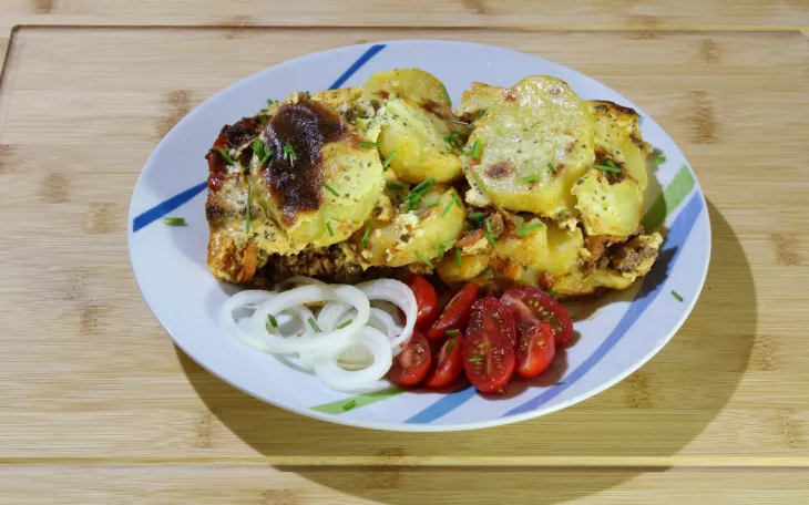 Zapečené boloňské brambory